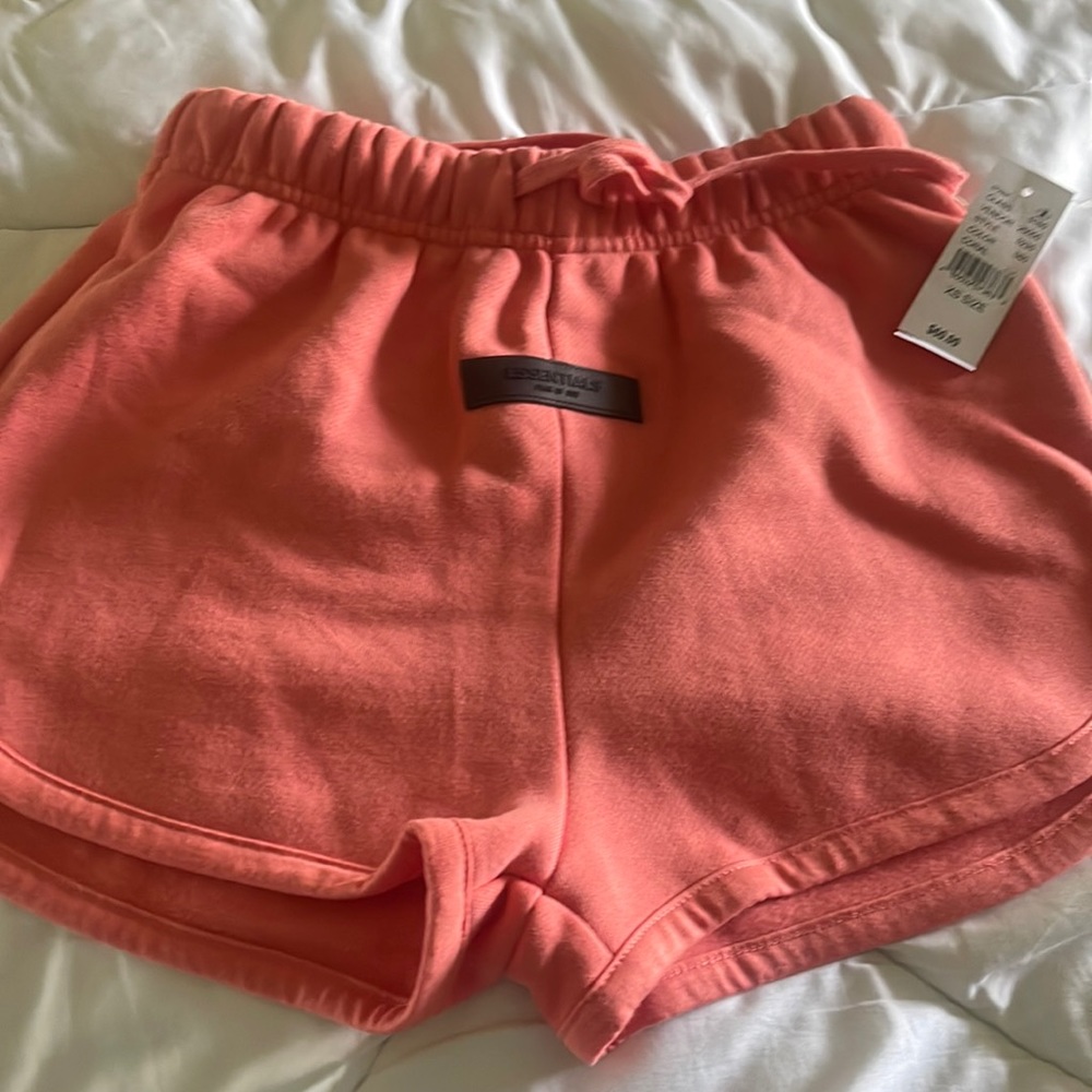 Essentials fear of god peach shorts